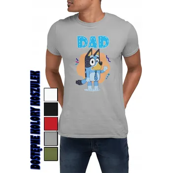 TRIČKO BAVLNĚNÉ PÁNSKÉ TRIČKO DEN OTCŮ MODRÉ PES TÁTA PSI -3XL