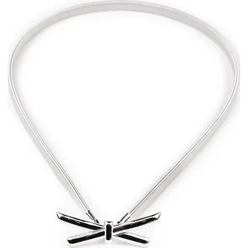 Opasek Kovový pásek pružný šíře 0,9 cm, barva 1 stříbrná mašle