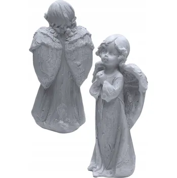 Obraz STOJÍCÍ ANDÍLEK sádrová figurka SVATÉ PŘIJÍMÁNÍ dárek DÍVKA v šedých šatech