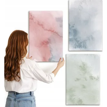 Obraz Sada obrazů na plátně Pastelové akvarelové struktury 3x 40x60 cm