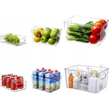 Úložný box Organizér do lednice, úložný box s držadlem SADA 6 ks