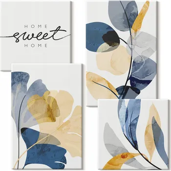 Obraz Vícedílný Obraz Na Plátně Set Rostlinné akvarelové motivy 4 kusy