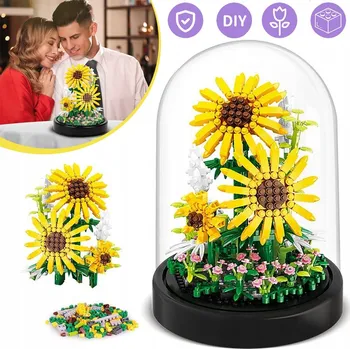 ostatní stavebnice SADA KVĚTINOVÉ KYTICE HRAČKA STAVĚNÍ KVĚTIN 545 DÍLŮ MINI STAVEBNICE