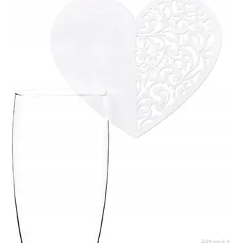 Obraz ELEGANTNÍ VIZITKY DO SKLENIČKY 10 Ks SVATEBNÍ HOSTINA DEKORACE UMÍSTĚNÍ KARTIČEK