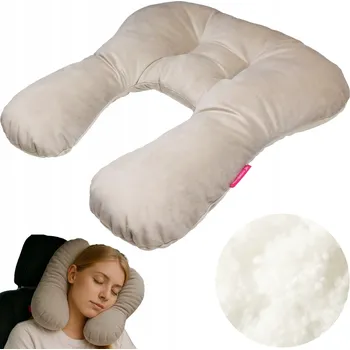 Cestovní polštářek POLŠTÁŘ NA OPĚRKU HLAVY DO AUTA Z VELURU, CESTOVNÍ POD HLAVU