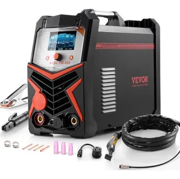 Svářečka Svářečka VEVOR TIG, 225A 6v1 hliníková svářečka (velký LED displej) - AC TIG/DC TIG/AC Pulzní TIG/DC Pulzní TIG/Bodové TIG/MMA (obalená), elektrická svářečka s IGBT invertorem
