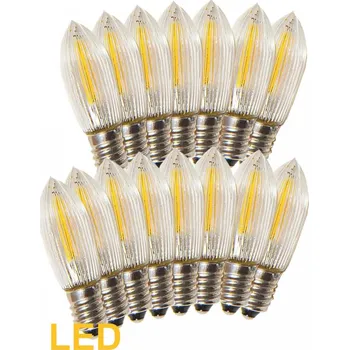 Svícen Žárovky E-10 34V LED Filament pro 7x34V svícen 15ks, čiré (1ks)