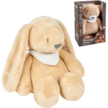plyšák NATTOU Uspáváček plyšový hudební se světýlkem a senzorem pláče 4v1 Sleepy Bunny Pale Brown 0m+