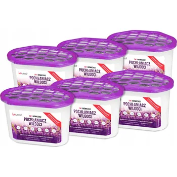 Odvlhčovač vzduchu 6X POHLCOVAČ VLHKOSTI ODVLHČOVAČ VZDUCHU INVEST 230g VŮNĚ LEVANDULE