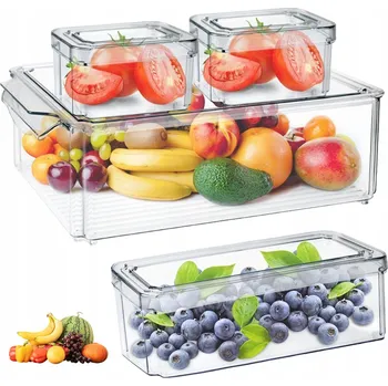 Úložný box Sada 4 ks Organizérů do Lednice a Úložných Boxů