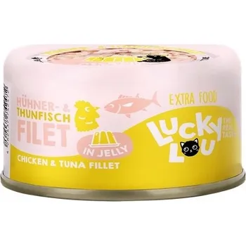 Krmivo pro kočku Lucky Lou Extrafood Tuňák a kuře v želé, konzerva 70g
