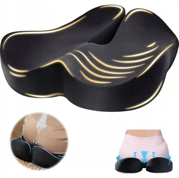 Polštář ČERNÝ POLŠTÁŘ NA KOSTRČ Z PAMĚŤOVÉ PĚNY PROTI BOLESTI