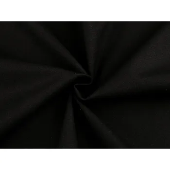 Oděvní bavlněná tkanina s příměsí lnu elastická, barva 6 černá
