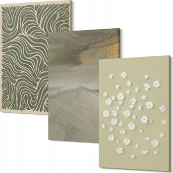 Obraz Obraz Na Plátně Sada Obrazů na Plátně Vlnité Abstraktní Květiny 30x20 cm