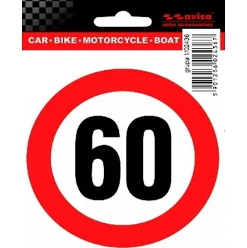 Samolepicí dekorace na vozidlo SAMOLEPKA ZNAČKA TATTOO NA AUTO OMEZENÍ RYCHLOSTI 60 10cm