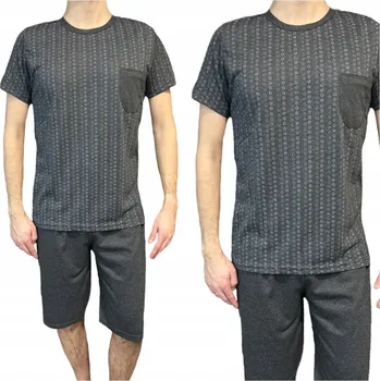 Pánské pyžamo Pánské pyžamo šedé, 3/4 kalhoty, kapsa, velikost M