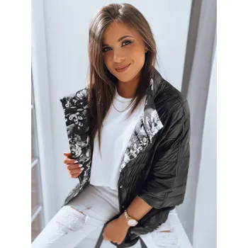 Dámská prošívaná bunda PINK FLOWER Barva černá DSTREET TY3565 Barva: Černá, Velikost: XXL