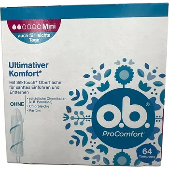Menstruační tampony Tampon O.B. mini bez aplikátoru 64 ks bez chlóru