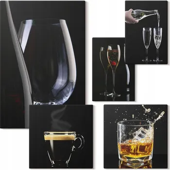 Obraz Kolekce obrazů na plátně Závěsné Koktejly nápoje barový styl 5 kusů