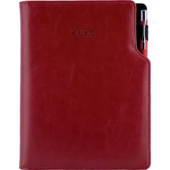 Diář Diář GEP B5 týdenní s propiskou 2026, vínová (bordó) (- akční cena jen do vyprodání zásob -)