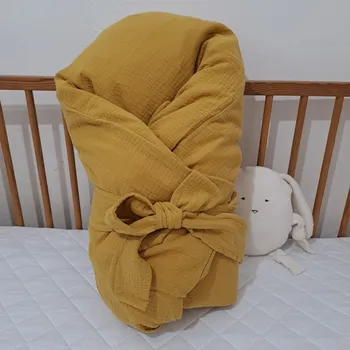 Zavinovačka Pro útulný domov Povlak na péřovou zavinovačku mušelínový Hořčicový TYP zavinovačky: KLASIK, ROZMĚR povlaku: 70 x 70 cm