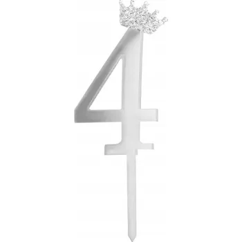 Obraz Stříbrná ozdoba na dort číslice 4