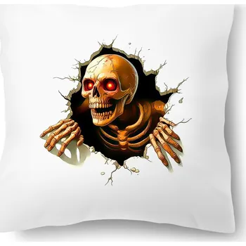 Dekorativní polštářek Polštářek s potiskem – Lebka ze zdi 40 × 40 cm | Od Máry