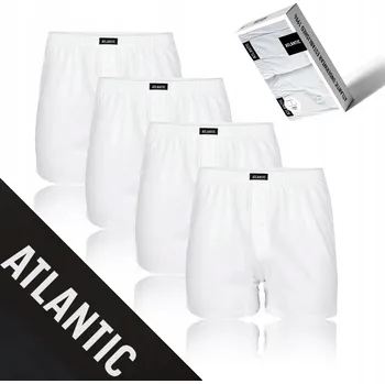 Pánské oblečení Pánské boxerky 4 kusy bavlněné volné pohodlné bílé Atlantic *XXL