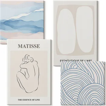 Obraz Sada obrazů do ložnice, abstraktní tvary Matisse, 4 kusy