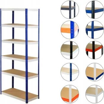 Dílenský regál Kovový regál skladový garážový regál HELIOS HNW 196x90x30 6x275kg