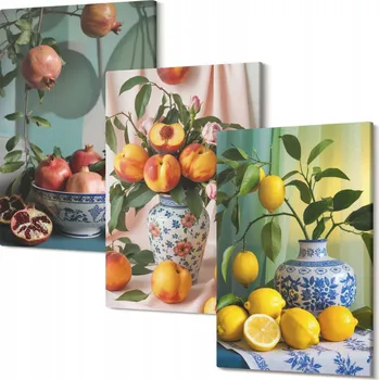 Obraz Vícedílný Obraz Na Plátně Ovoce granátové jablko broskve citrony 30x20 cm