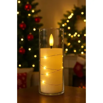 Svíčka LED svíčka do hřbitovních svíček, 12,5 cm, černá