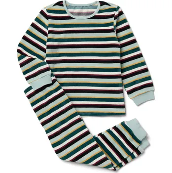 706800 - Tchibo - Dětské pyžamo z plyšového úpletu - pro kluky - vel. 98/104 - barva: zelená/s proužky