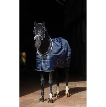 Jezdectví Deka stájová BUCAS Show-Line Silk-Feel 150g navy/grey 125cm