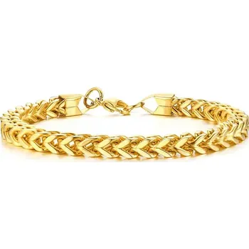 Náramek Náramek z chirurgické oceli Curb Chain Zlatý - Délka 22 cm