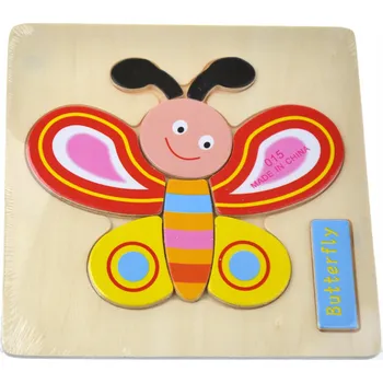 Dřevěná hračka DŘEVĚNÉ VZDĚLÁVACÍ PUZZLE MOTÝLEK
