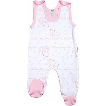 Kojenecký overall PYŽAMO OVERAL bavlněné MEDVÍDCI RŮŽOVÍ velikost 62 KLEKLE