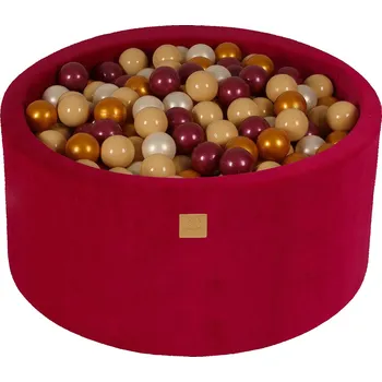Suchý bazén Suchý bazének pro děti 90x40 cm s 300 míčky, velurový, magenta MeowBaby