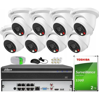 Bezpečnostní kamera Sada IP PoE monitoringu s 8 kamerami IPC-HDW2649TM-S-IL-0280B WizSense DAHUA