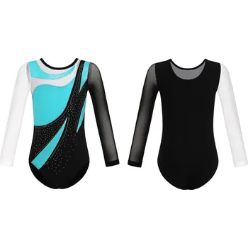 Body BALETNÍ/GYMNASTICKÝ DRES NA TANEC ASYMETRICKÝ STŘIH VELIKOST 140