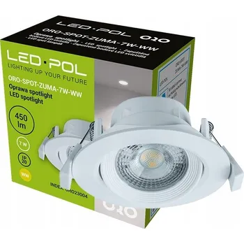 Stropní zapuštěné svítidlo ORO 7 W s integrovaným LED zdrojem, bílé