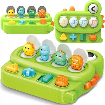 Vyskakovací Barevní Dinosauři Vzdělávací Hračka Pop-Up Woopie Mačkání