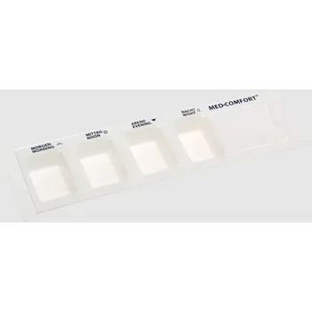 Dávkovač léků Jednorázový dávkovač a rozdělovač léků, bílý, 4 přihrádky