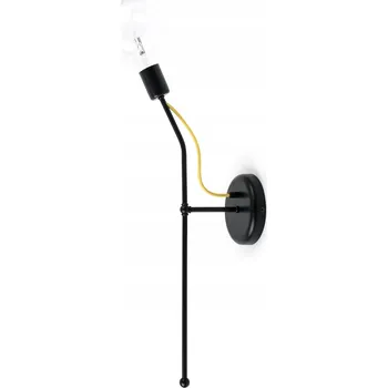 Nástěnné svítidlo Černá nástěnná lampa Loft Tubo 1, kovové trubky, 1 světlo KOLOROWE KABLE