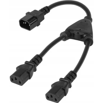 vypínač a zásuvka Rozbočovač napájecího kabelu 230V, splitter, zásuvka C14 - 2x zástrčka C13