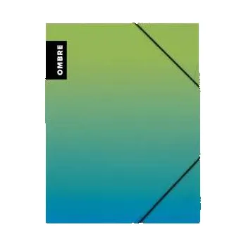 Desky s chlopněmi a gumičkou Ombre - A4, plastové, zelené, 1 ks