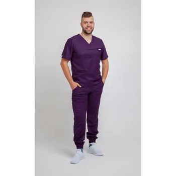 Pánský lékařský komplet - Plum Violet M Jogger se stahovací šňůrkou