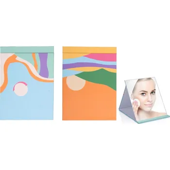 Kosmetické zrcátko Kosmetické zrcátko skládací do cestovního pouzdro s barevným motivem, 21x15 cm