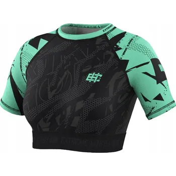 Extreme Hobby Crop Top Dámský NEO Krátký Rukáv Černá/Mátová XS