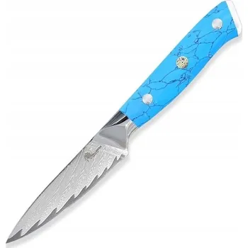 Kuchyňský nůž Nůž na loupání Paring 95 mm Dellinger Blue Stone Damascus